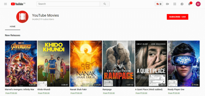 YouTube Movies